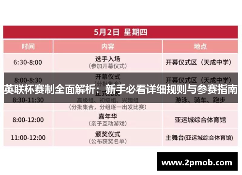 英联杯赛制全面解析：新手必看详细规则与参赛指南